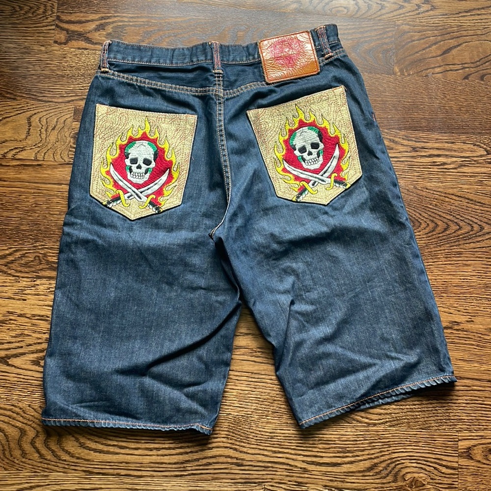 Y2K Ed Hardy jorts